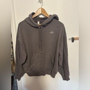 Alo Yoga Sweatershirt Hoodie - size small, purple/ grey